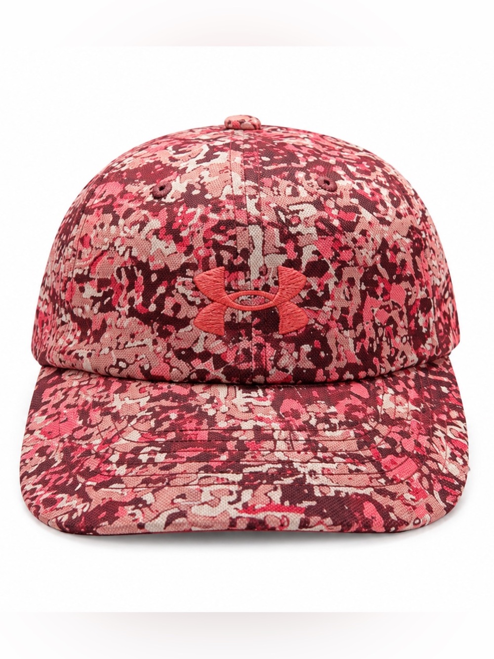 Under Armour Red & Pink Camo Stretch Baseball Hat